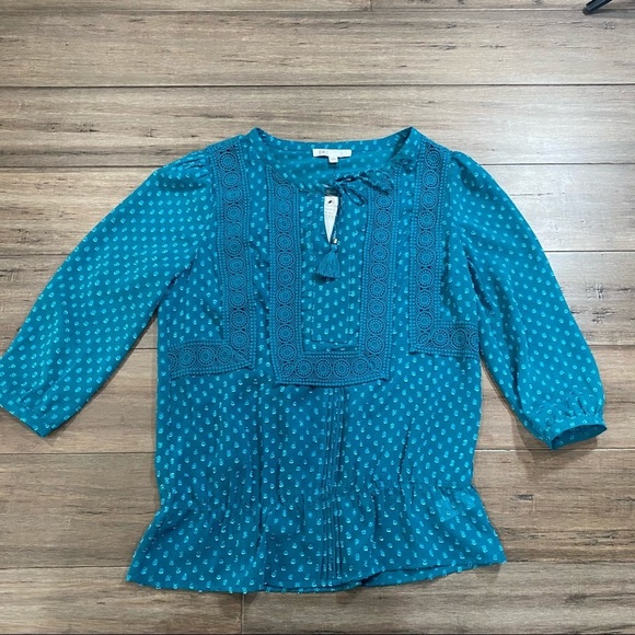 5 for $25 DR2 Swiss Dot‎ blouse dark teal - Picture 1 of 6